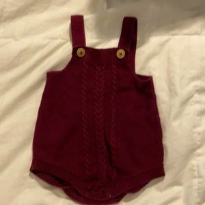 Cat and Jack maroon baby romper. 3-6 months.